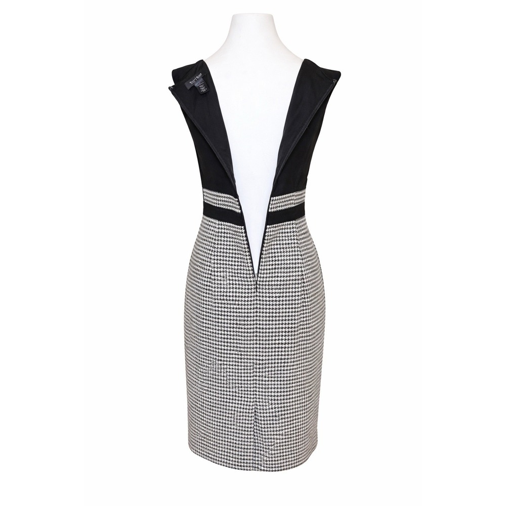 White House Black Market Checked Houndstooth Sheath Career Dress Belted 2 Office - Picture 6 of 16